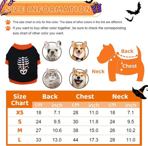 Dog Clothes Cat Shirts Halloween
