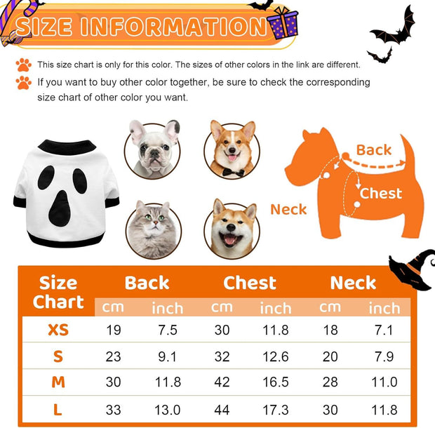 Dog Clothes Cat Shirts Halloween